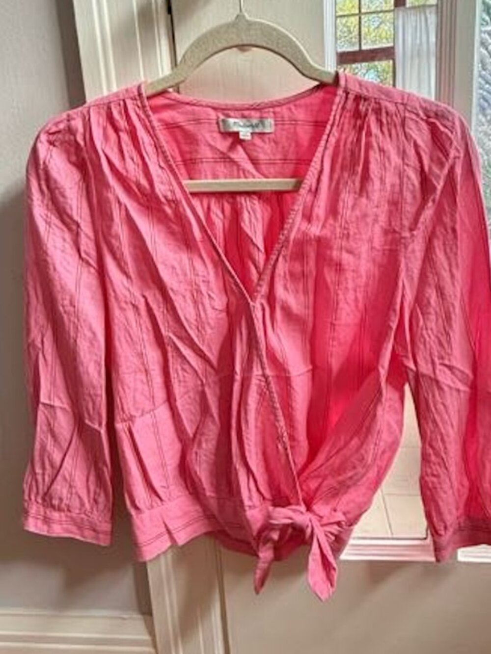 Madewell Pink Cotton Short-sleeve Blouse